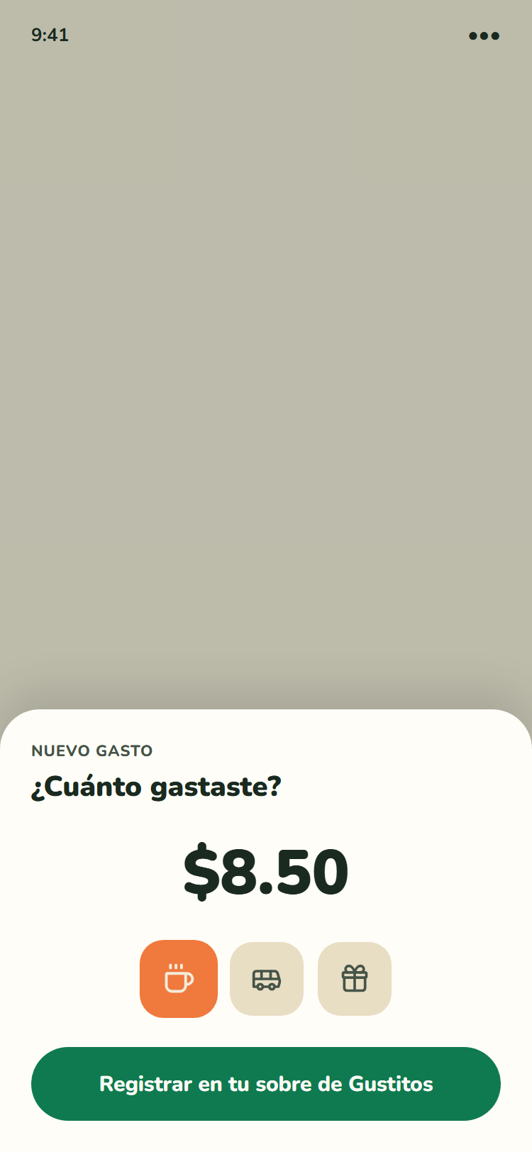 Registra un gasto en 2 clics